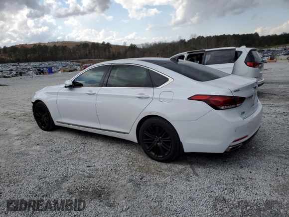 2018 Genesis G80 3.8L with VIN KMHGN4JE8JU239948, listed as a Copart auction lot 48525685 with 114,494 mi miles and Salvage Title. Bid and sale history available at carsss.com. Image 2.