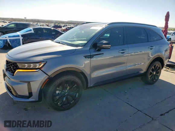 2021 Kia Sorento SX Prestige X-Line with VIN 5XYRKDLF3MG009719, listed as a Copart auction lot 48796845 with 76,262 mi miles and Salvage Title. Bid and sale history available at carsss.com. Image 1.