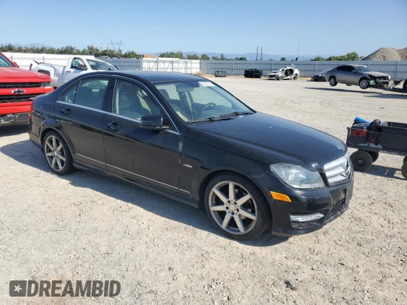 2012 Mercedes-Benz C 250 Sport with VIN WDDGF4HB1CR215421, listed as a Copart auction lot 59267555 with 114,029 mi miles and Clean title. Bid and sale history available at DreamBid. Image 4.