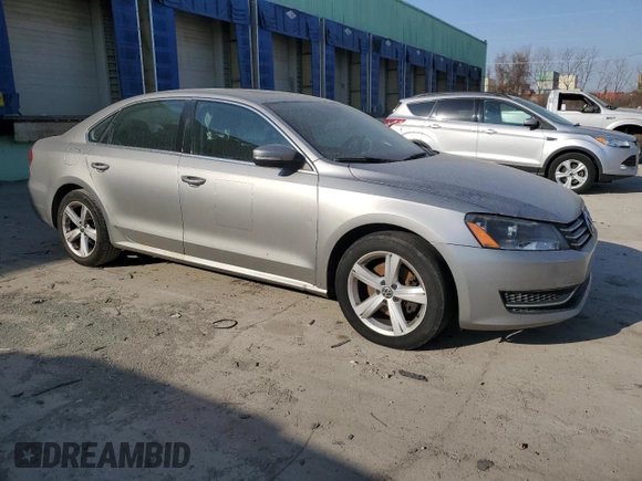 2013 Volkswagen Passat SE with VIN 1VWBH7A37DC038569, listed as a Copart auction lot 48790085 with 191,477 mi miles and Clean Title. Bid and sale history available at carsss.com. Image 4.