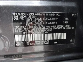 2021 Toyota RAV4 XLE Premium with VIN 2T3C1RFV0MC171416, listed as a IAAI auction lot 42425655 with 34,116 mi miles and . Bid and sale history available at DreamBid. Image 9.