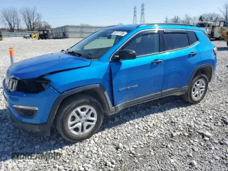 2021 Jeep Compass Sport with VIN 3C4NJDAB0MT573953, listed as a Copart auction lot 48117185 with 47,329 mi miles and Salvage Title. Bid and sale history available at carsss.com. Image 1.