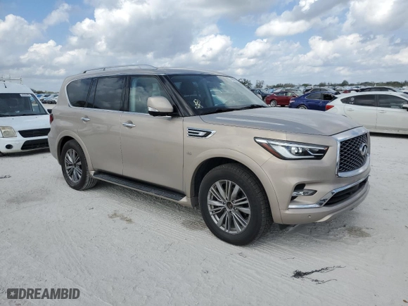 2020 Infiniti QX80 LUXE with VIN JN8AZ2NE0L9251521, listed as a Copart auction lot 44682925 with 46,986 mi miles and Salvage Title. Bid and sale history available at carsss.com. Image 4.