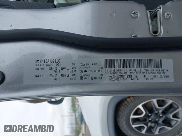 2020 Jeep Compass Trailhawk с VIN 3C4NJDDB6LT184616, выставлен на аукционе IAAI как лот 41973717 с пробегом 105 765 миль миль и . История ставок и продаж доступна на DreamBid. Изображение 9.