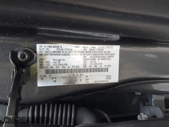 2017 Ford Focus SE with VIN 1FADP3F20HL335881, listed as a IAAI auction lot 42074241 with 127,741 mi miles. Bid and sale history available at carsss.com. Image 9.