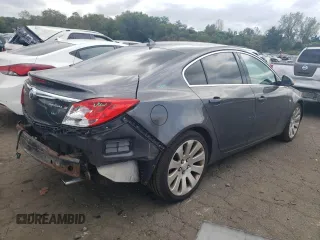 2011 Buick Regal CXL Turbo TO6 with VIN W04G05GV1B1080140, listed as a Copart auction lot 71938794 with 129,415 mi miles and Salvage Title. Bid and sale history available at carsss.com. Image 3.
