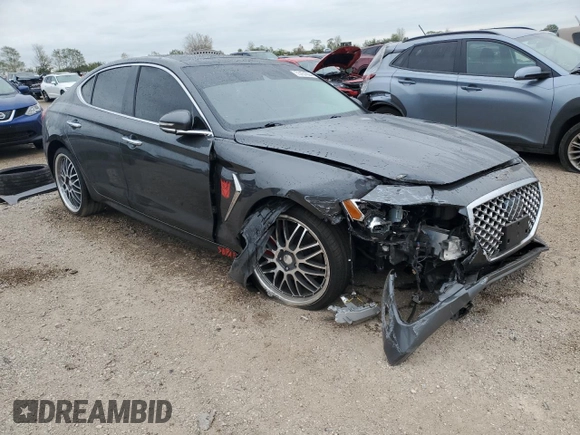 2019 Genesis G70 Design with VIN KMTG34LE2KU021868, listed as a Copart auction lot 73151094 with 68,466 mi miles and Salvage Title. Bid and sale history available at DreamBid. Image 4.