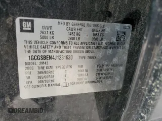 2018 Chevrolet Colorado 2WD Work Truck with VIN 1GCGSBEN4J1231620, listed as a Copart auction lot 53663365 with 99,282 mi miles and Salvage title. Bid and sale history available at DreamBid. Image 14.