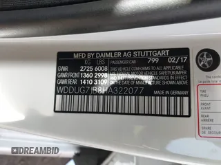 2017 Mercedes-Benz S 63 AMG z VIN WDDUG7JB8HA322077, wystawiony jako IAAI lot #41966636 z przebiegiem 59 373 mil mil oraz . Historia ofert i sprzedaży dostępna na DreamBid. Obrazek 9.