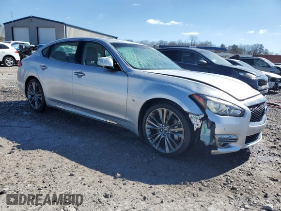 2018 Infiniti Q70 Luxe with VIN JN1BY1PP6JM330507, listed as a Copart auction lot 46118465 with 38,626 mi miles and Salvage title. Bid and sale history available at DreamBid. Image 4.