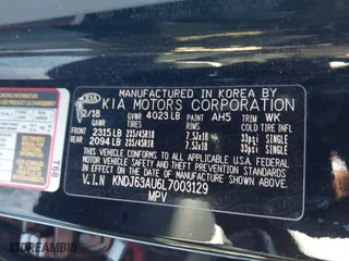 2020 Kia Soul GT-Line with VIN KNDJ63AU6L7003129, listed as a IAAI auction lot 41847674 with 57,097 mi miles. Bid and sale history available at carsss.com. Image 9.