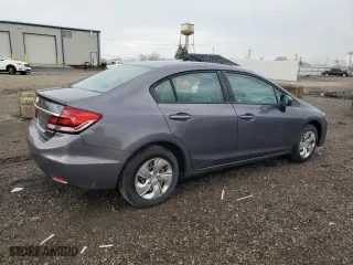 2015 Honda Civic Sedan LX with VIN 19XFB2F51FE106296, listed as a Copart auction lot 54139015 with 118,848 mi miles and Clean Title. Bid and sale history available at carsss.com. Image 3.