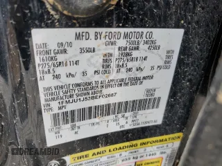 2011 Ford Expedition XLT z VIN 1FMJU1J53BEF02687, wystawiony jako Copart lot #45021695 z przebiegiem Nie podano mil oraz Szkoda całkowita • Salvage title. Historia ofert i sprzedaży dostępna na DreamBid. Obrazek 15.