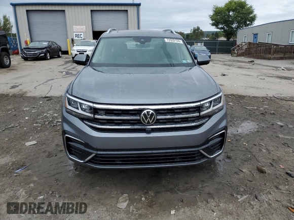 2021 Volkswagen Atlas SEL Premium R-Line with VIN 1V2FR2CA5MC541449, listed as a Copart auction lot 72932124 with 58,269 mi miles and Salvage title. Bid and sale history available at DreamBid. Image 5.