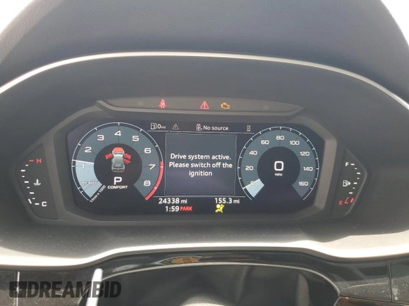 2022 Audi Q3 S line Premium Plus with VIN WA1EECF31N1080897, listed as a Copart auction lot 57252625 with 24,338 mi miles and Salvage title. Bid and sale history available at DreamBid. Image 9.
