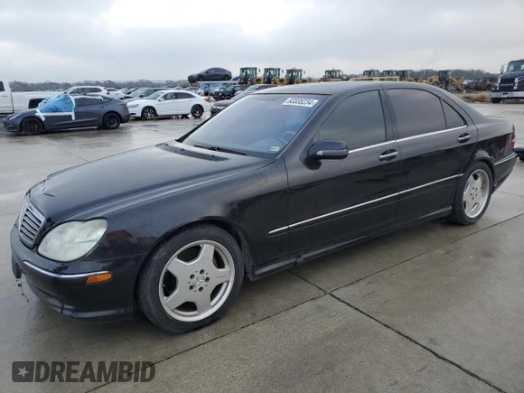 2002 Mercedes-Benz S-Class 5.0L with VIN WDBNG75J32A238335, listed as a Copart auction lot 83335234 with 123,471 mi miles and Clean Title. Bid and sale history available at carsss.com. Image 1.