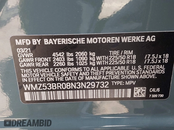 2022 MINI Countryman Cooper S с VIN WMZ53BR08N3N29732, выставлен на аукционе IAAI как лот 42173750 с пробегом 21 683 миль миль и . История ставок и продаж доступна на DreamBid. Изображение 9.