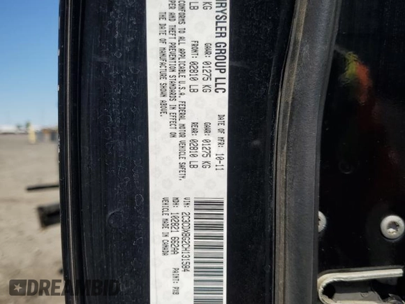 2012 Dodge Charger SE with VIN 2C3CDXBG2CH131584, listed as a Copart auction lot 55749535 with 113,559 mi miles and Salvage Title. Bid and sale history available at DreamBid. Image 12.