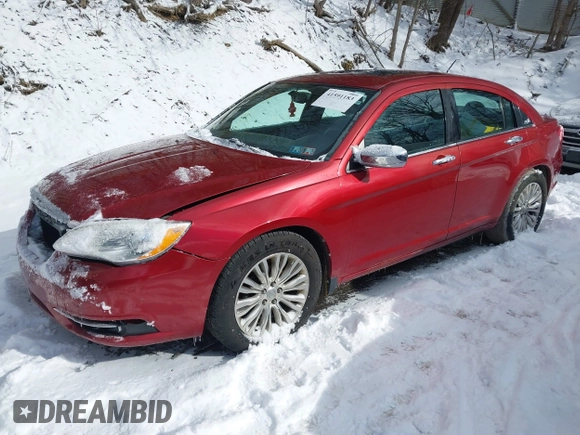 2012 Chrysler 200 Limited with VIN 1C3CCBCG3CN109363, listed as a IAAI auction lot 41591183 with 127,563 mi miles and . Bid and sale history available at DreamBid. Image 2.