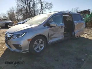 2018 Honda Odyssey EX-L with VIN 5FNRL6H71JB111811, listed as a Copart auction lot 49463315 with 84,116 mi miles and Salvage Title. Bid and sale history available at carsss.com. Image 1.