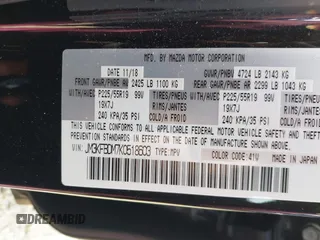 2019 Mazda CX-5 Grand Touring with VIN JM3KFBDM7K0518603, listed as a IAAI auction lot 39185478 with 42,805 mi miles. Bid and sale history available at carsss.com. Image 9.