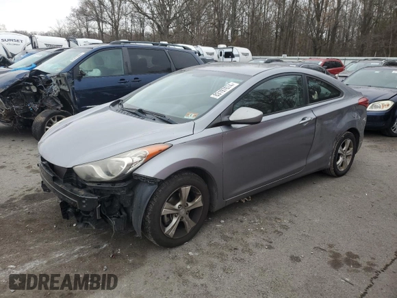 2013 Hyundai Elantra Coupe GS PZEV with VIN KMHDH6AE0DU013588, listed as a Copart auction lot 83197674 with 155,629 mi miles and Salvage Title. Bid and sale history available at carsss.com. Image 1.