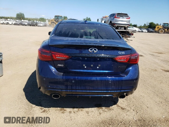 2023 Infiniti Q50 SENSORY with VIN JN1EV7CR5PM541206, listed as a Copart auction lot 69795404 with 5,305 mi miles and Clean Title. Bid and sale history available at carsss.com. Image 6.