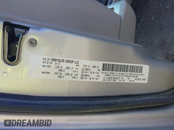 2010 Dodge Grand Caravan SXT with VIN 2D4RN5D19AR406197, listed as a IAAI auction lot 41854505 with 140,760 mi miles and . Bid and sale history available at DreamBid. Image 9.