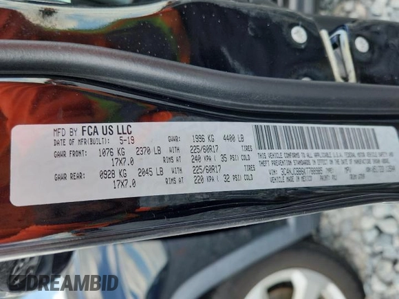 2019 Jeep Compass Latitude с VIN 3C4NJCBB6KT788985, выставлен на аукционе Copart как лот 61427685 с пробегом 59 256 миль миль и Списание • Salvage title. История ставок и продаж доступна на DreamBid. Изображение 14.