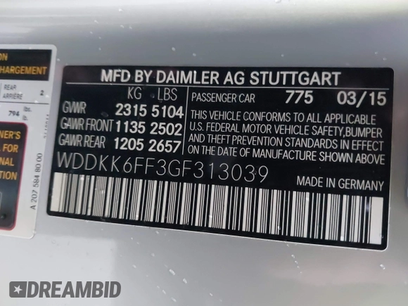 2016 Mercedes-Benz E 400 with VIN WDDKK6FF3GF313039, listed as a IAAI auction lot 40907228 with 31,540 mi miles and . Bid and sale history available at carsss.com. Image 9.