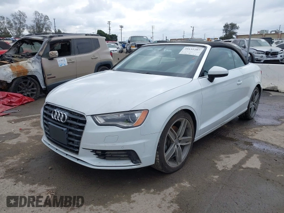 2016 Audi A3 2.0T Premium Plus with VIN WAU38LFF1G1117087, listed as a IAAI auction lot 39132207 with 43,353 mi miles. Bid and sale history available at carsss.com. Image 2.
