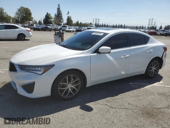 2020 Acura ILX w/Premium Pkg with VIN 19UDE2F76LA007053, listed as a Copart auction lot 50260555 with 53,264 mi miles and Salvage Title. Bid and sale history available at carsss.com. Image 1.