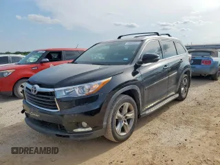 2015 Toyota Highlander Limited with VIN 5TDYKRFH9FS117371, listed as a Copart auction lot 58850325 with 115,343 mi miles and Salvage title. Bid and sale history available at DreamBid. Image 1.