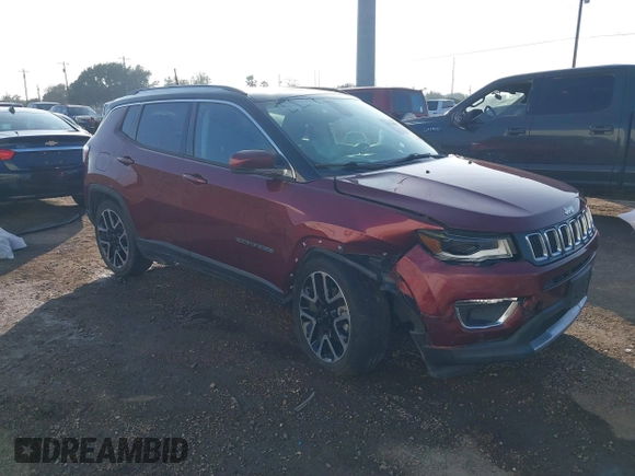 2020 Jeep Compass Limited z VIN 3C4NJCCB5LT218640, wystawiony jako IAAI lot #41218825 z przebiegiem 48 097 mil mil oraz . Historia ofert i sprzedaży dostępna na DreamBid. Obrazek 1.