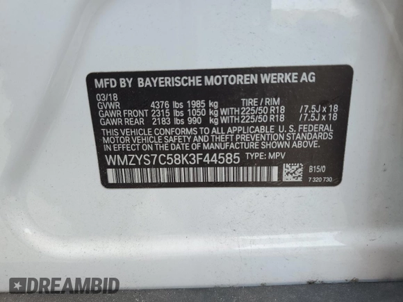 2019 MINI Countryman Cooper with VIN WMZYS7C58K3F44585, listed as a Copart auction lot 59871585 with 30,936 mi miles and Clean title. Bid and sale history available at DreamBid. Image 13.