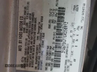 2016 Ford Fusion SE with VIN 3FA6P0H71GR358912, listed as a Copart auction lot 59512905 with 194,740 mi miles and Salvage title. Bid and sale history available at DreamBid. Image 12.