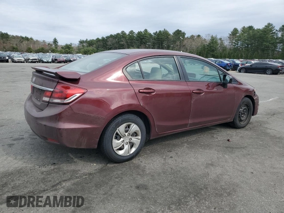 2014 Honda Civic Sedan LX with VIN 2HGFB2F5XEH500349, listed as a Copart auction lot 54086745 with 75,247 mi miles and Salvage Title. Bid and sale history available at carsss.com. Image 3.