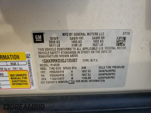 2016 GMC Acadia SLT with VIN 1GKKRRKD3GJ125067, listed as a Copart auction lot 77224404 with 77,670 mi miles and Salvage Title. Bid and sale history available at carsss.com. Image 13.