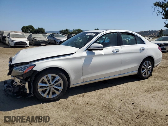 2019 Mercedes-Benz C 300 with VIN 55SWF8DB2KU283071, listed as a Copart auction lot 59438405 with 29,106 mi miles and Salvage title. Bid and sale history available at DreamBid. Image 1.