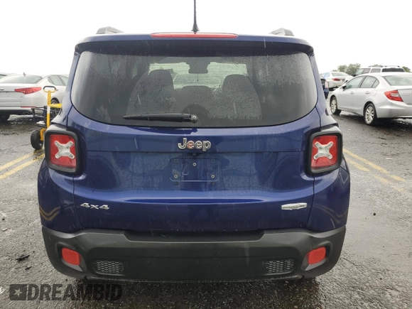 2017 Jeep Renegade Latitude with VIN ZACCJBBB5HPF79240, listed as a Copart auction lot 60399975 with 65,242 mi miles and Salvage title. Bid and sale history available at DreamBid. Image 6.