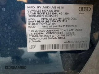2018 Audi Q7 Premium Plus z VIN WA1LHAF70JD036078, wystawiony jako Copart lot #76706964 z przebiegiem 89 874 mil mil oraz Szkoda całkowita • Salvage title. Historia ofert i sprzedaży dostępna na DreamBid. Obrazek 13.