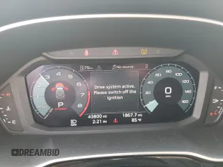 2022 Audi Q3 S line Premium with VIN WA1DECF33N1150413, listed as a Copart auction lot 43773895 with 43,800 mi miles and Salvage Title. Bid and sale history available at DreamBid. Image 9.