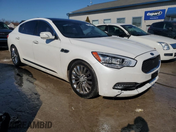 2015 Kia K900 Luxury with VIN KNALW4D40F6020543, listed as a Copart auction lot 45549255 with 164,780 mi miles and Salvage Title. Bid and sale history available at carsss.com. Image 4.