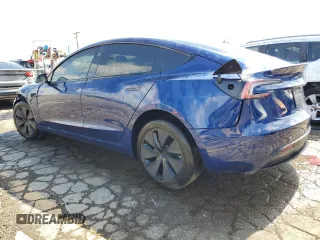 2025 Tesla Model 3 Long Range with VIN 5YJ3E1EB1SF950242, listed as a Copart auction lot 55609035 with 1,344 mi miles and Salvage title. Bid and sale history available at DreamBid. Image 2.