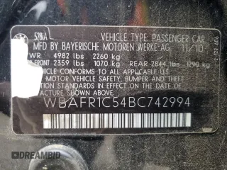 2011 BMW 5 Series 528i with VIN WBAFR1C54BC742994, listed as a Copart auction lot 53649945 with 133,314 mi miles and Salvage Title. Bid and sale history available at carsss.com. Image 13.