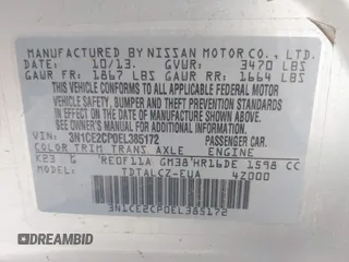 2014 Nissan Note S with VIN 3N1CE2CP0EL385172, listed as a IAAI auction lot 42315761 with 92,699 mi miles and . Bid and sale history available at DreamBid. Image 9.