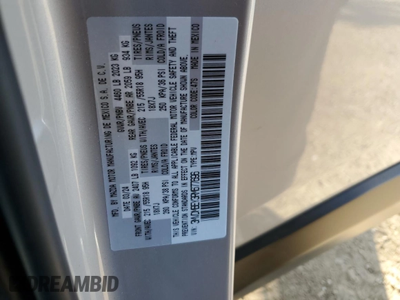 2024 Mazda CX-30 Premium Plus with VIN 3MVDMBEY3RM677696, listed as a Copart auction lot 80271714 with 3,265 mi miles and Salvage Title. Bid and sale history available at carsss.com. Image 14.