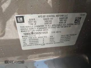 2016 Chevrolet Tahoe LT z VIN 1GNSCBKC8GR210829, wystawiony jako IAAI lot #42459936 z przebiegiem 160 518 mil mil oraz . Historia ofert i sprzedaży dostępna na DreamBid. Obrazek 9.