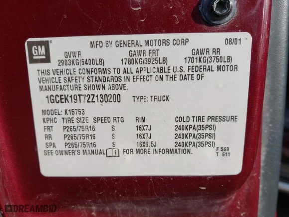 2002 Chevrolet Silverado 1500 LS with VIN 1GCEK19T72Z130200, listed as a IAAI auction lot 41966128 with 155,162 mi miles. Bid and sale history available at carsss.com. Image 9.