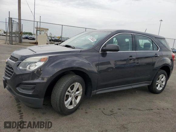 2016 Chevrolet Equinox LS with VIN 2GNALBEK9G6356201, listed as a Copart auction lot 54796545 with 163,020 mi miles and Clean Title. Bid and sale history available at DreamBid. Image 1.